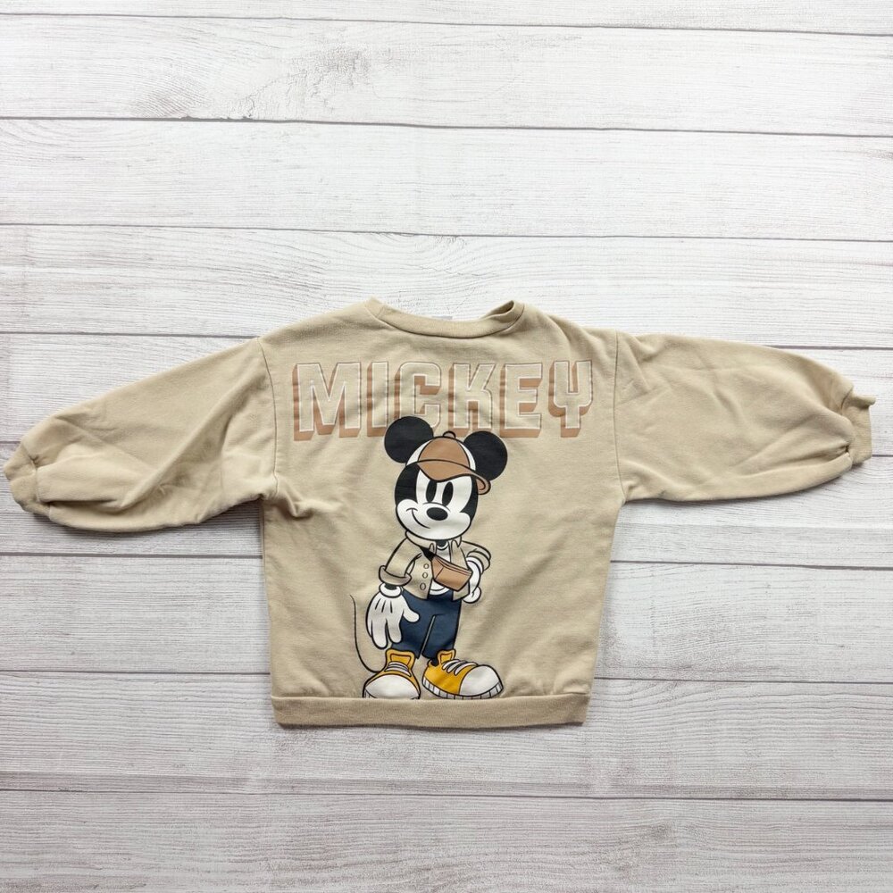Disney Mickey Mouse Sweatshirt Crewneck Pullover Fleece Lined Kids Top 4 - Picture 3 of 3